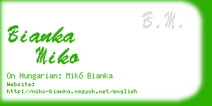 bianka miko business card